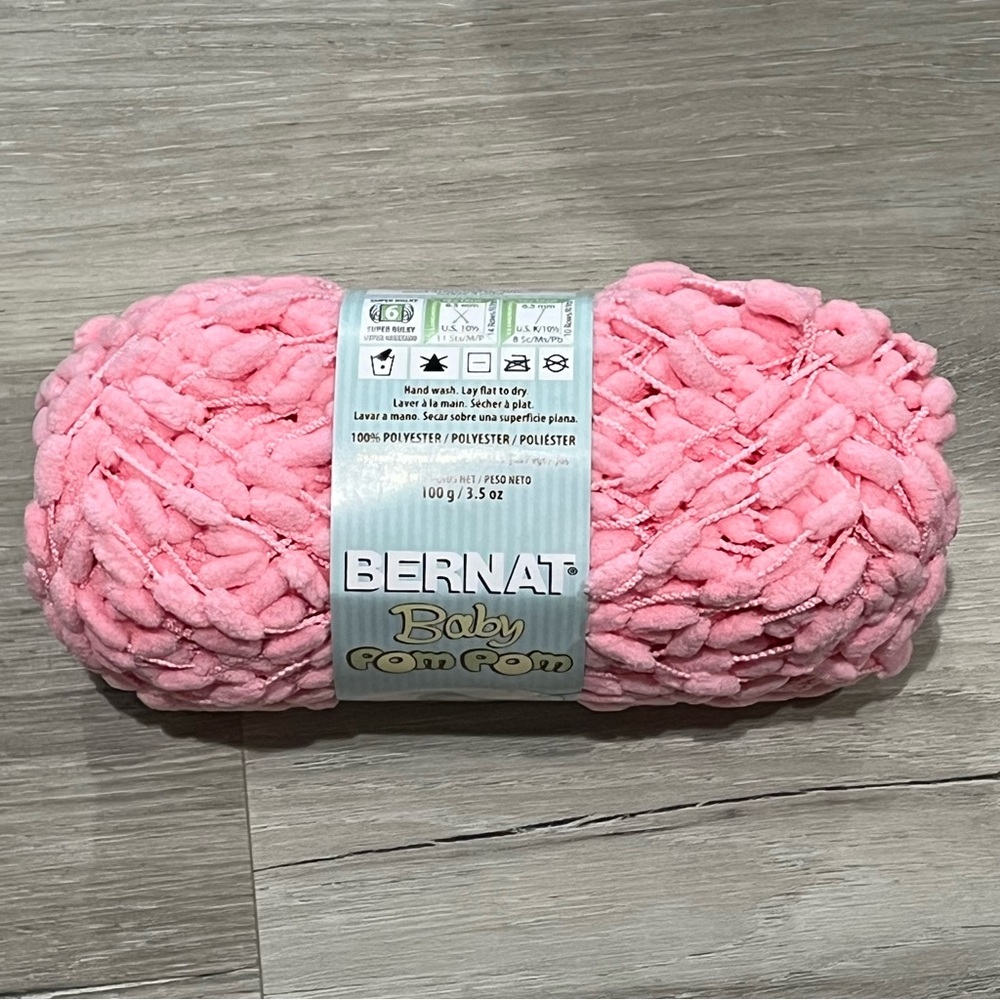 NWT Set of 3 Skeins Bernat Baby Pom Pom Yarn (3.5 oz ea) Candy Floss Pink #6 - Picture 5 of 9